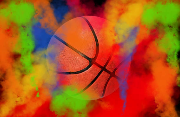 istock Basketballs on background Smoke color 1143715381