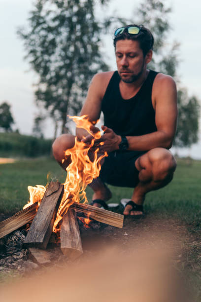 istock Bonfire in the garden. Summer activities 1143715512