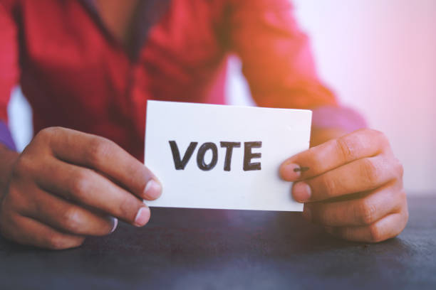 istock Indian Voter Hand with voting sign 1143716455