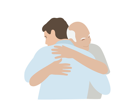 Ilustración de Abrazos Hombre Y Anciano Padre y más Vectores Libres de  Derechos de Abrazar - Abrazar, Padre, Ilustración - iStock