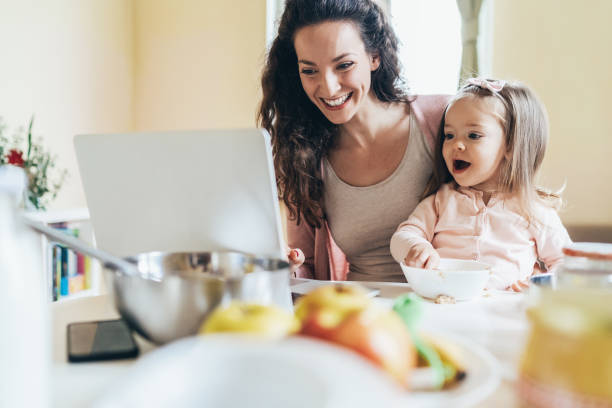 istock Mom and daughter time online 1143722321