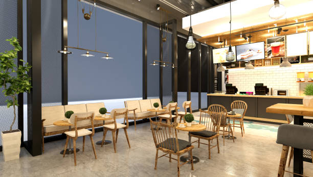 istock 3D render of cafetaria and restaurant 1143723972