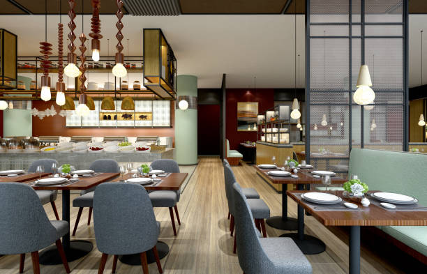 istock 3D render of cafetaria and restaurant 1143724747