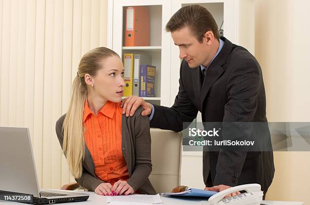 Office Flirting Stock Photo - Download Image Now - Harassment, Office, Sensuality