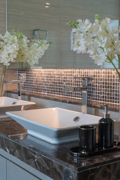 Bathroom interior in new luxury home stock photo