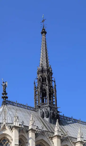 Tower of the church of Saint-Chapelle in Paris, France