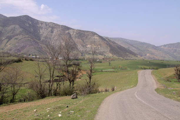 A beautiful plain with a road from it, Iran, Gilan