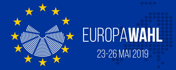 ilustrações, clipart, desenhos animados e ícones de europawahl 23-26 mai 2019-eleições europeias 23-26 maio 2019 poster alemão do vetor - german flag