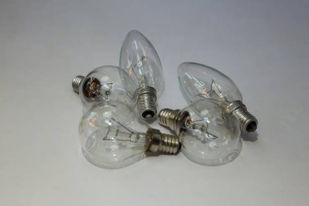 istock Incandescent bulbs on a white background. Energy saving 1143749153