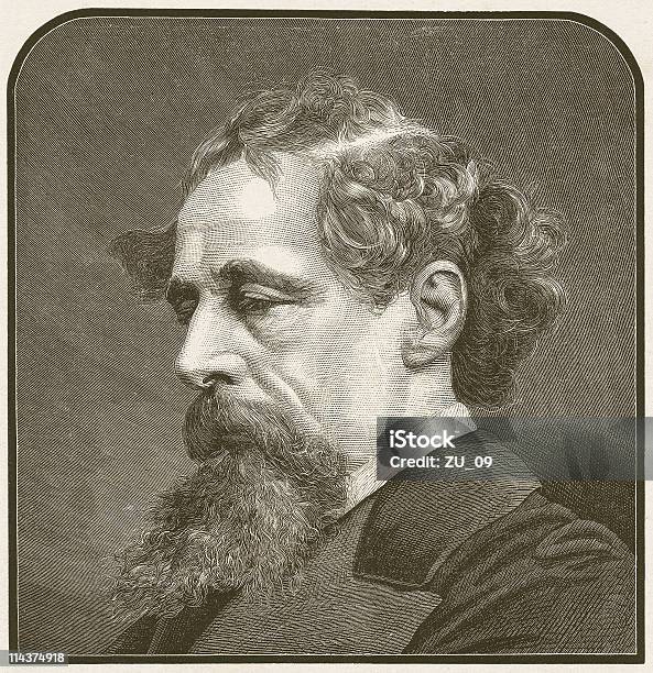 Charles Dickens 1812 Г 1870 — стоковая векторная графика и другие изображения на тему Чарльз Диккенс - Чарльз Диккенс, Англия, Вертикальный