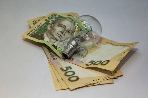 istock Light bulb and money on white background. Energy saving 1143749185