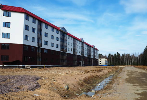 istock Construction of an apartment building. 1143751419
