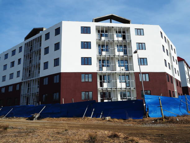 istock Construction of an apartment building. 1143751440