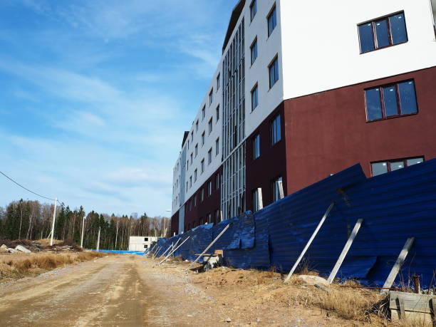 istock Construction of an apartment building. 1143751496