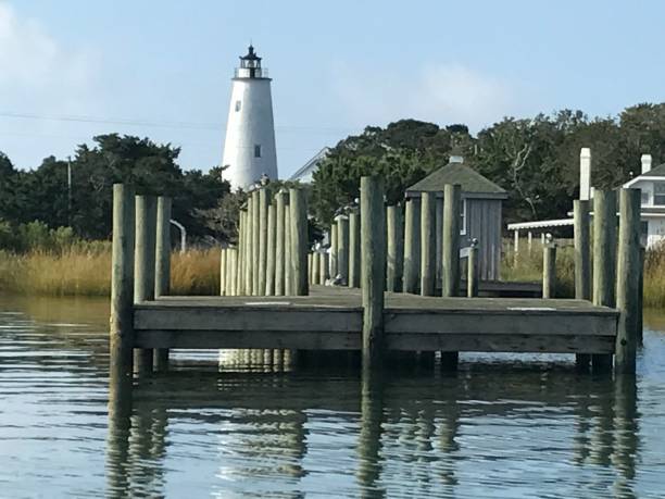 Ocracoke Island lighthouse Ocracoke Island lighthouse ocracoke lighthouse stock pictures, royalty-free photos & images