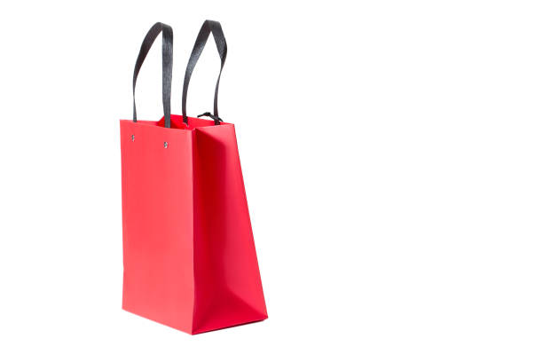 istock Red package isolated on white. Shopping and present concept 1143761822