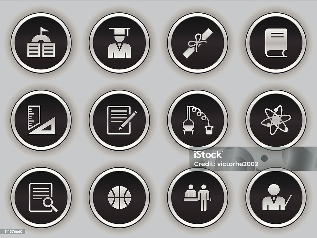Schwarzes button Icon-education - Lizenzfrei Bildkomposition und Technik Vektorgrafik