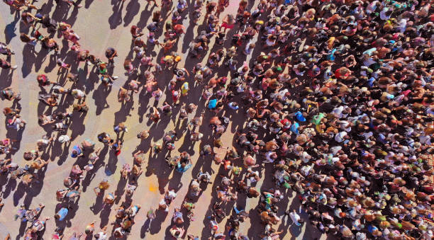 istock People crowd. Aerial. Top view. 1143767464