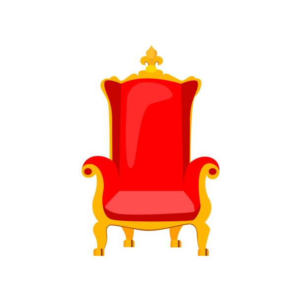 illustrations, cliparts, dessins animés et icônes de illustration de vecteur de trône royal rouge - throne