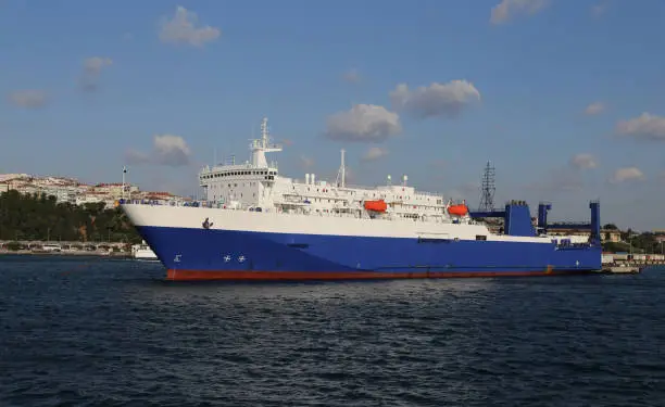 Roro Ship is loading in a Port