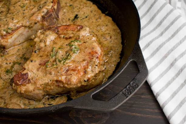 istock Pork Chops with Peppercorn Sauce 1143770889