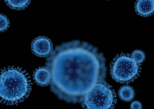 istock Many flu Viruses,  bacteria cells  infected organism 1143776326