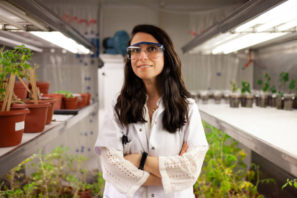 istock Scientist checking plant seedling growth in laboratory 1143782175