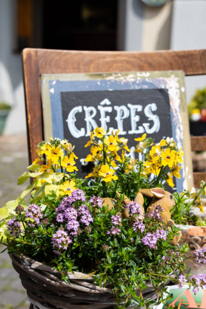 istock Flower in front of a cafe in Swizerland 1143783900