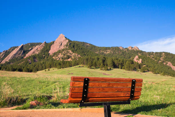 istock Wood Bench Boulder Colorado 1143787308