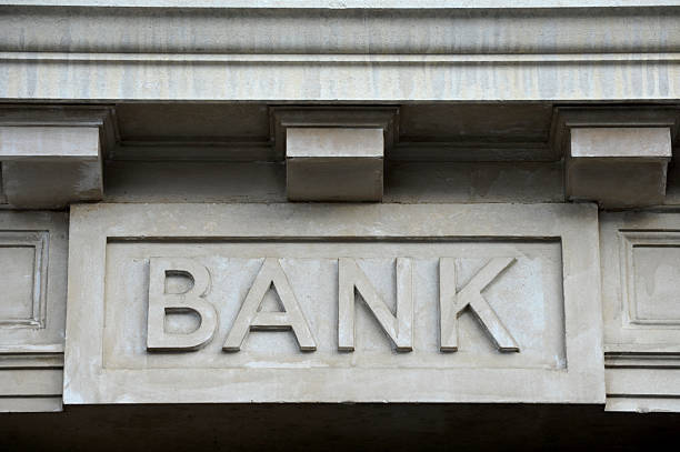 istock Bank sign in stone 114378742