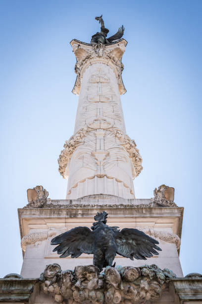 Statue with the eagle of the column of the Place des Quinconces in Bordeaux stock photo