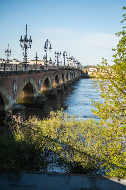istock Stone bridge over the Garonne river in Bordeaux 1143789388