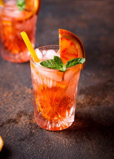 istock Negroni  cocktail with orange and ice 1143789567