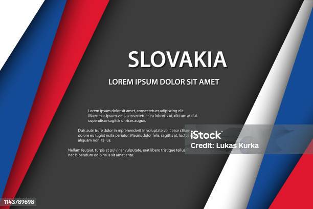 Modern Vector Background Overlayed Sheets Of Paper In The Look Of The Slovak Flag Made In Slovakia Slovak Colors And Grey Free Space For Your Text Stock Illustration - Download Image Now