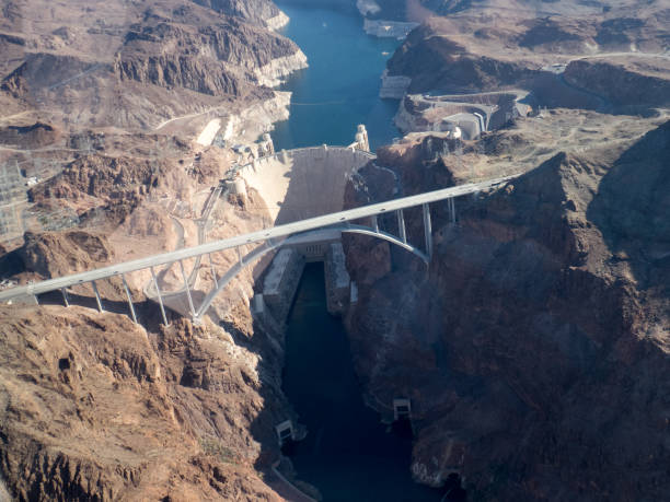 istock Hoover Dam, Nevada, USA seen from helicopter 1143790584