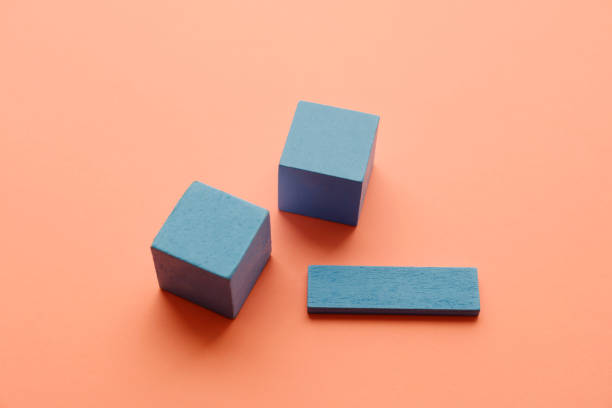 Blue Blocks on Living Colar Color background