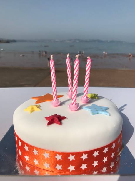 istock Birthday cake at the beach 1143795547