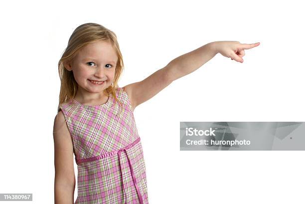 Right Here Stock Photo - Download Image Now - Pointing, Child, Girls