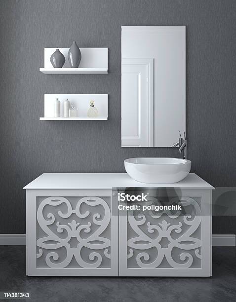Modern Bathroom Interior Stock Photo - Download Image Now - Shelf, Utility Room, Apartment
