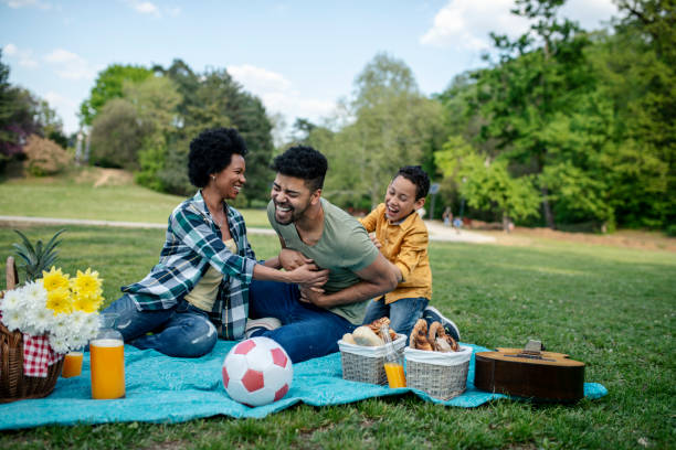 istock Happy family spending a spring day on picnic 1143814392