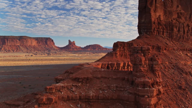 Mitten Butte, Monument Valley at Sunrise - Aerial