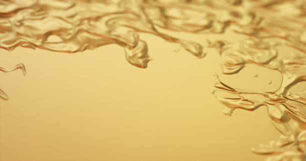 istock Abstract gold liquid with reflections. Golden wave and ripple background. 1143817916