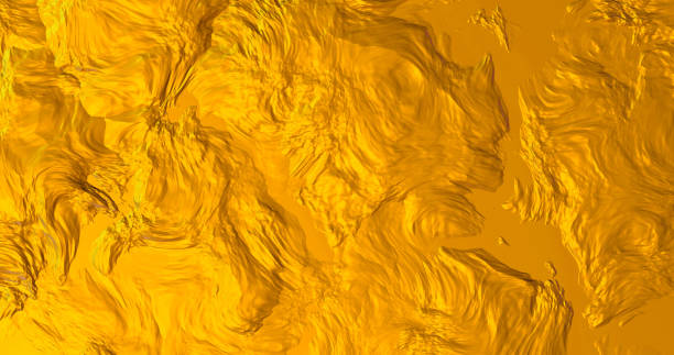 istock Abstract gold liquid with reflections. Golden wave and ripple background. 1143818008