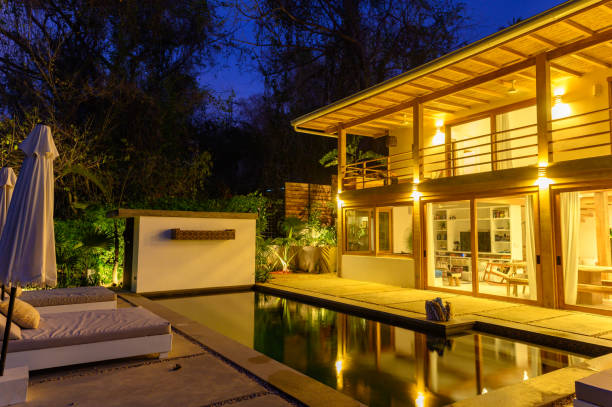 istock Luxury rental property home with a swimming pool 1143819202