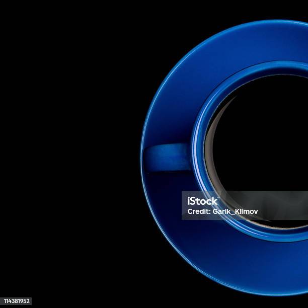 Coffee Concept Blue Cup Stock Photo - Download Image Now - Backgrounds, Black Color, Blue