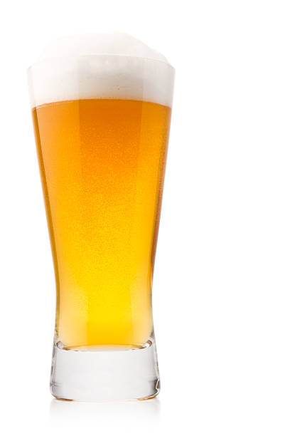 istock Beer into glass isolated on white 114381975