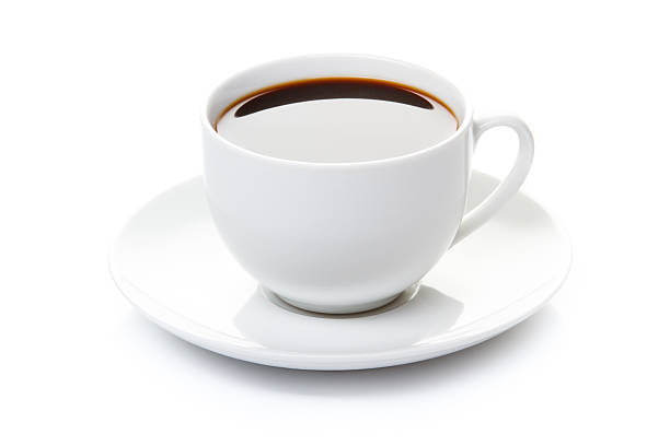 istock Top view of black coffee cup isolated on white 114382028