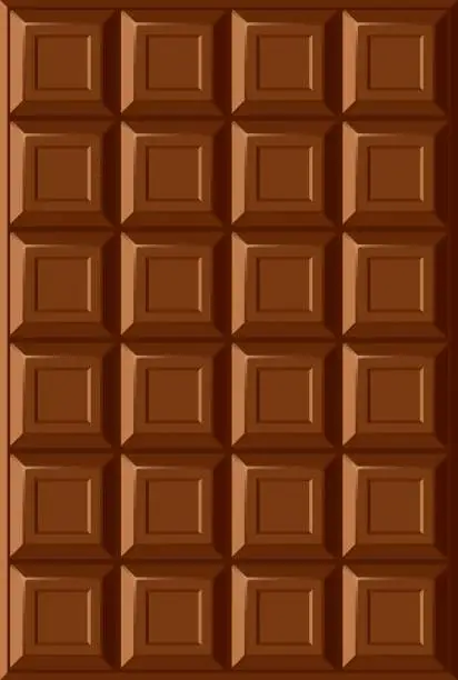 Vector illustration of An open package of chocolate bar