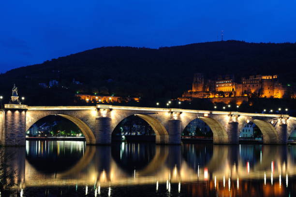 istock Illuminated Heidelberg with Bridge and Castle Twilight Summer 114382650