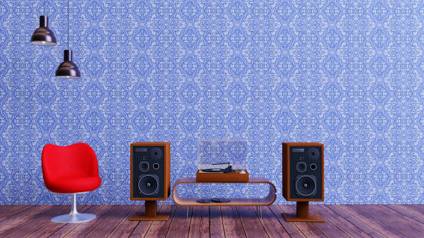 istock Retro Lounge and stereo 1143829674